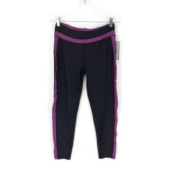 Romeo + Juliet Womens Active Leggings Black Purple Stretch Full Length M New - Picture 2 of 10